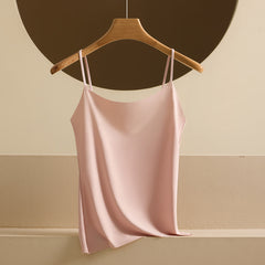 Summer Seamless Ice Silk Camisole Womens Solid Color Casual Inner Layer Top