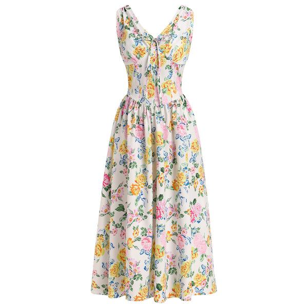 Fashionable French-style Floral Slip Dress For Women
