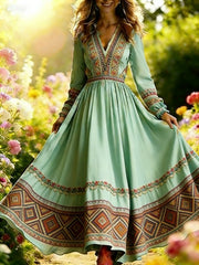 3D Oil Painting Floral Print Dress