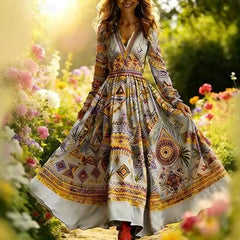 3D Oil Painting Floral Print Dress