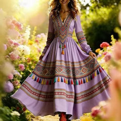 3D Oil Painting Floral Print Dress