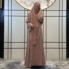 Fashion Solid Color Women Dress Robe Abaya
