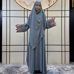 Fashion Solid Color Women Dress Robe Abaya