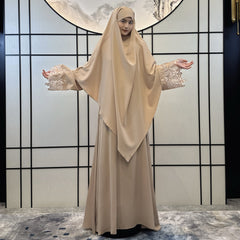 Fashion Solid Color Women Dress Robe Abaya