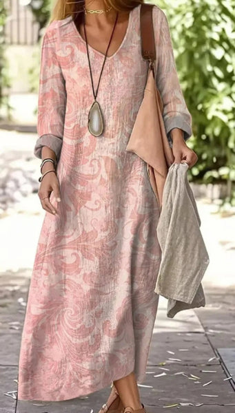 Spring And Summer Casual Loose Long Sleeve Dress