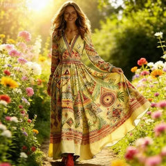 3D Oil Painting Floral Print Dress