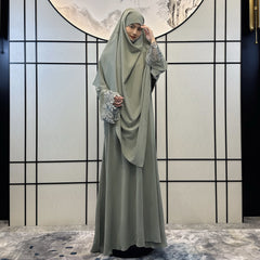 Fashion Solid Color Women Dress Robe Abaya