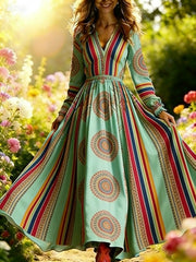 3D Oil Painting Floral Print Dress