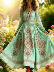 3D Oil Painting Floral Print Dress