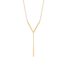 Temperament V-shaped Personality Pendant Titanium Steel Necklace Women