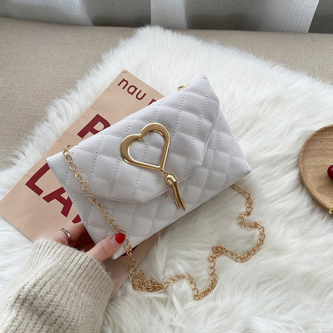 Korean-style Womens Heart-Shaped Tassel Shoulder Bag