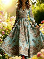 3D Oil Painting Floral Print Dress