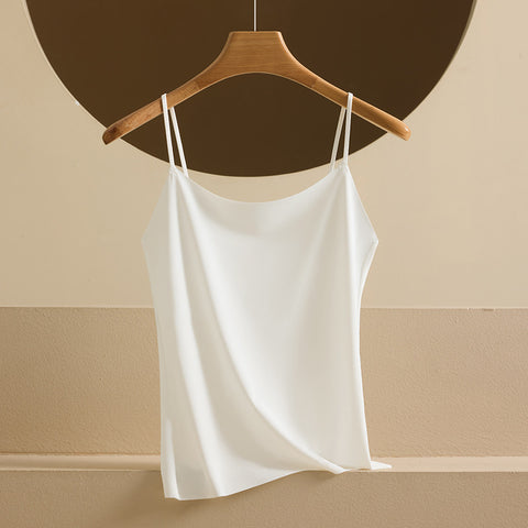 Summer Seamless Ice Silk Camisole Womens Solid Color Casual Inner Layer Top