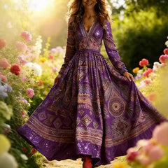 3D Oil Painting Floral Print Dress