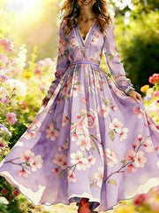 3D Oil Painting Floral Print Dress
