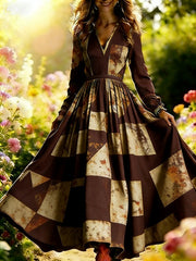 3D Oil Painting Floral Print Dress