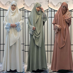 Fashion Solid Color Women Dress Robe Abaya